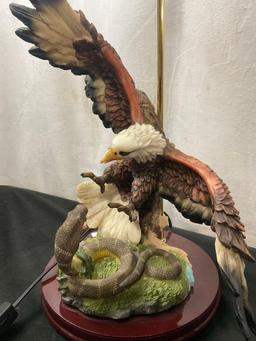 Composite American Bald Eagle fighting a King Cobra Table Lamp