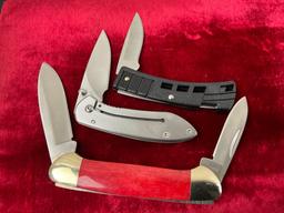 Trio of Modern Buck Knives, models 325 Colleague, 389 Canoe, 505 BuckLite w/ boxes