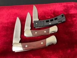 Trio of Buck Folding Knives, Models 425 MiniBuck, 503 Prince, 505 Knight, in boxes