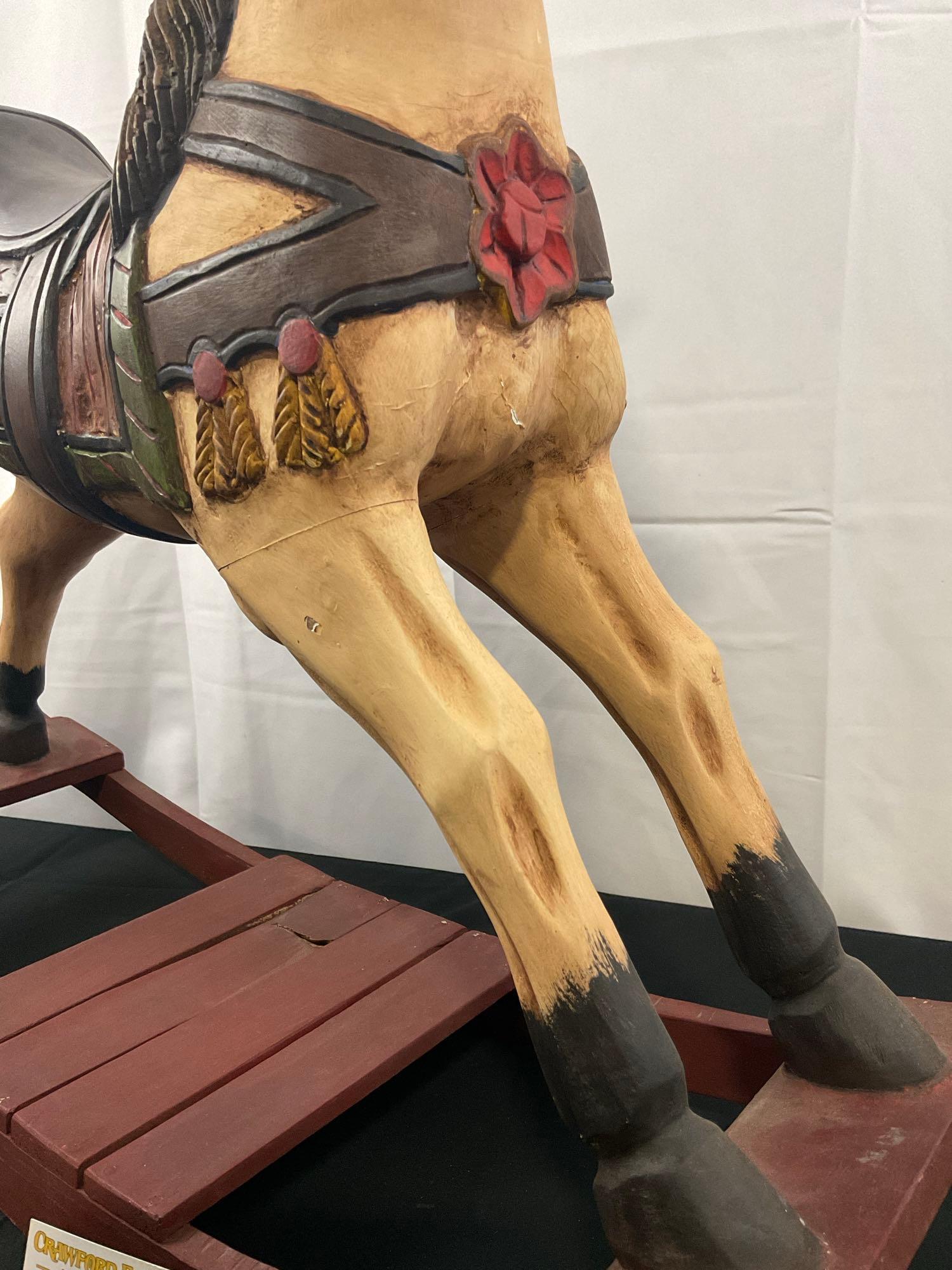 Carved Wooden Brightly Handpainted Rocking Horse