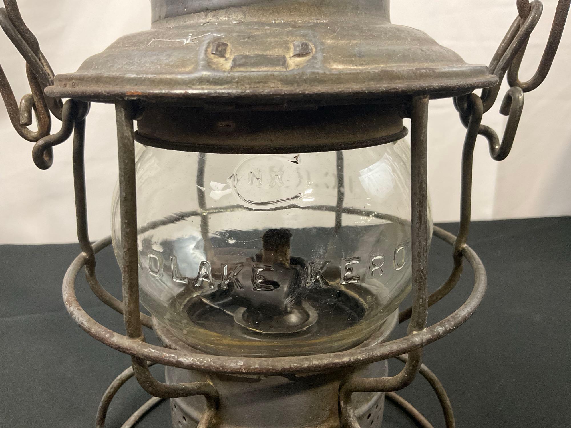 Pair of Railroad Lanterns Ecolite Cat no. 200 & Adlake Kero 2-43 marked ICRR