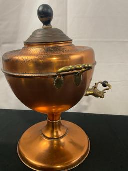 Antique Copper and Brass Samovar, roughly 12 cup capacity