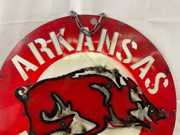 University of Arkansas Razorbacks Football Team Handmade Sheet Metal Sign