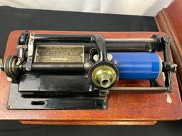 Antique 1906 Edison Home Phonograph incl Model-H 4 Minute Reproducer, 12 wax cylinders Blue Amperol