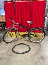 Vintage Black & White Schwinn Spitfire 26" Bicycle w/ Extra Rubber Tire. Olympia Bike License. See