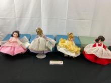 4x Madame Alexander Doll Co. Amy 411, Beth 412, Jo 781, & Meg