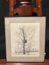 Vintage Framed Print of a Pen & Ink Drawing by Gary S. Bennett. Ltd. Ed. 30/200. Signed. See pics.