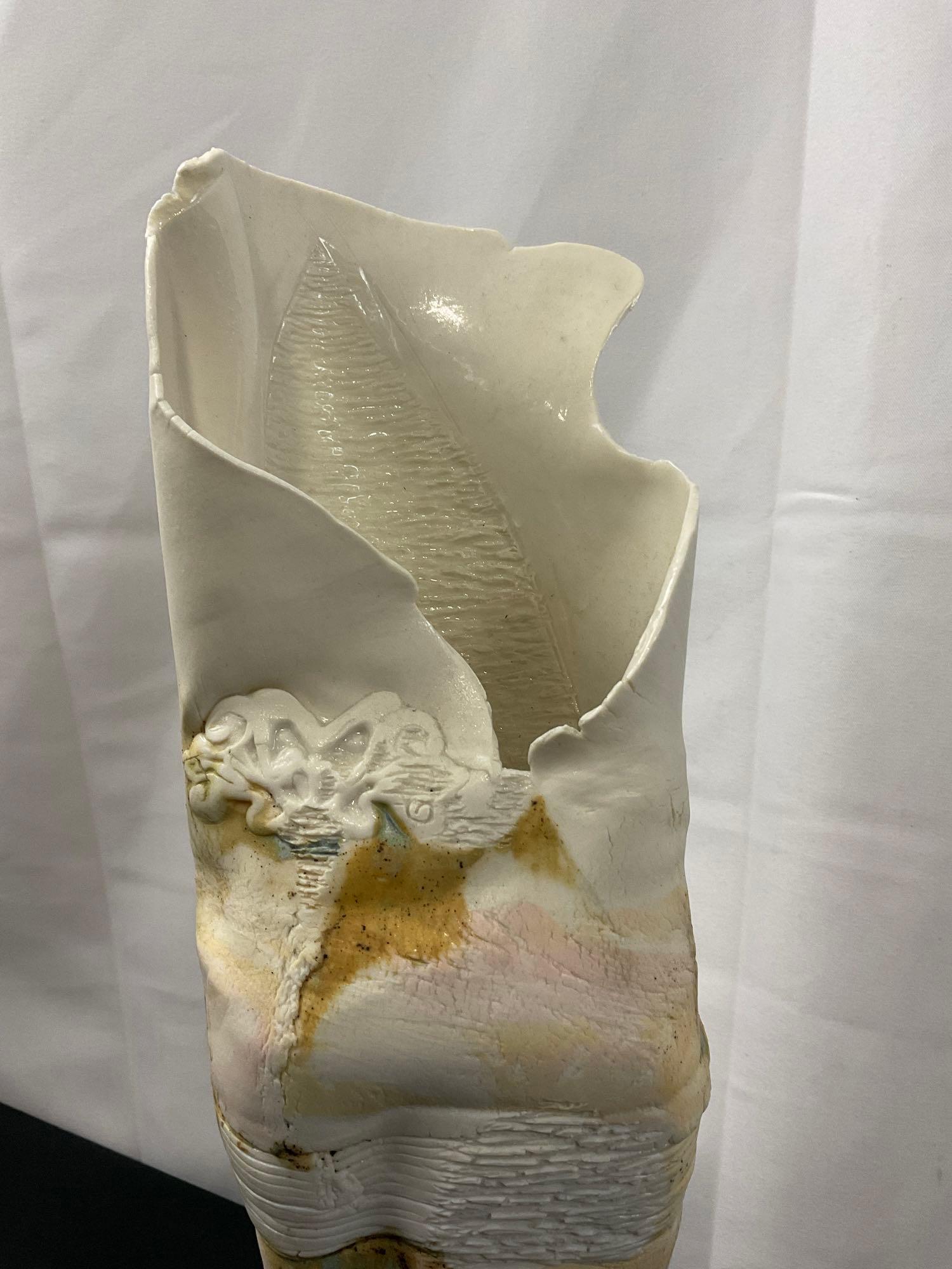 Unique White Porcelain Vase from Touchstone Gallery, Yachats, OR