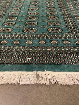 Vintage Wool Teal & Gold Persian Area Rug w/ Intricate Pattern. Measures 78" x 50" See pics.