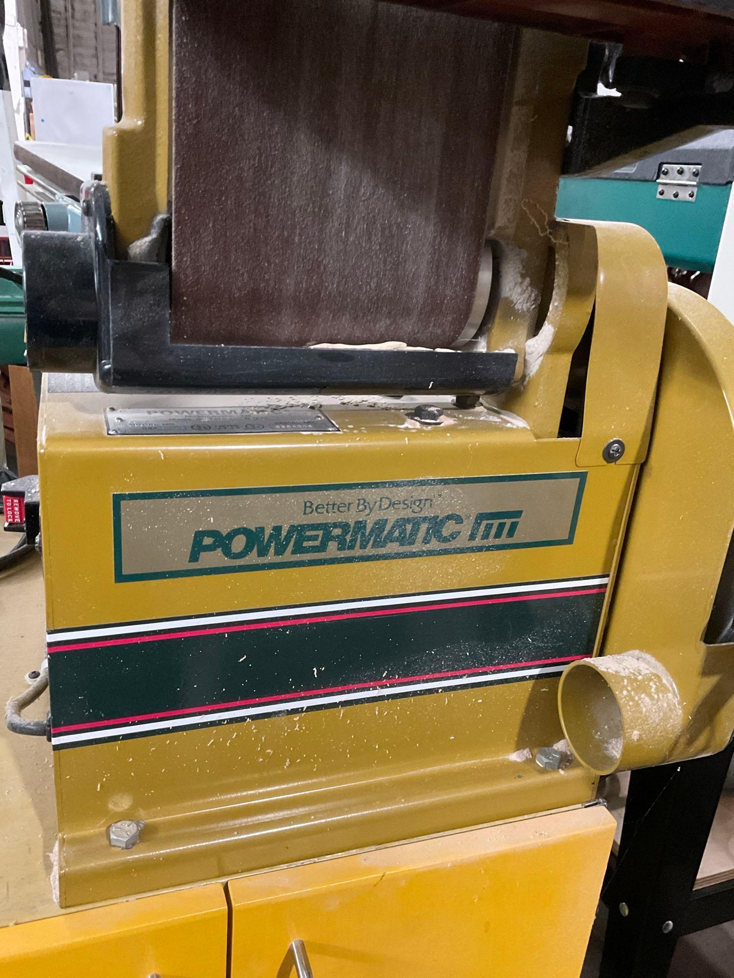 Powermatic Model 084 Belt & Disc Sander w/ Storage Compartment filled with extra sand paper