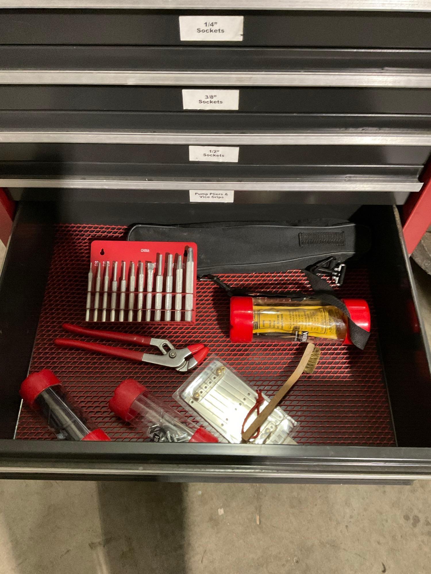 Large Craftsman 3pc Rolling Locking Toolbox / Cart Filled w/ misc tools incl. Craftsman Socket se...