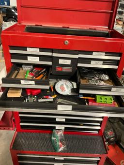 Large Craftsman 3pc Rolling Locking Toolbox / Cart Filled w/ misc tools incl. Craftsman Socket se...