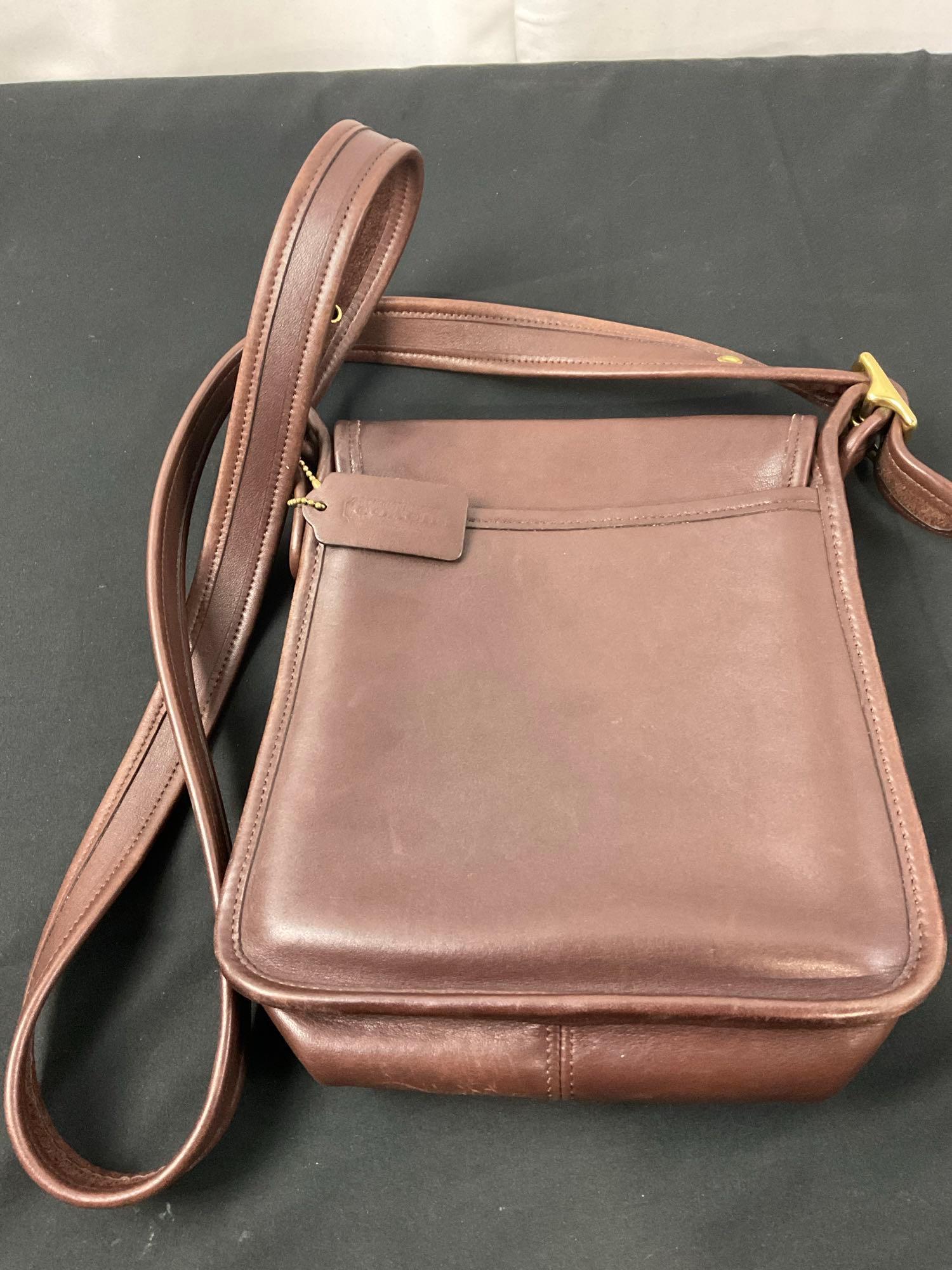Coach Handbag No K9Z-9145, Espresso Brown in color w/ brass elements