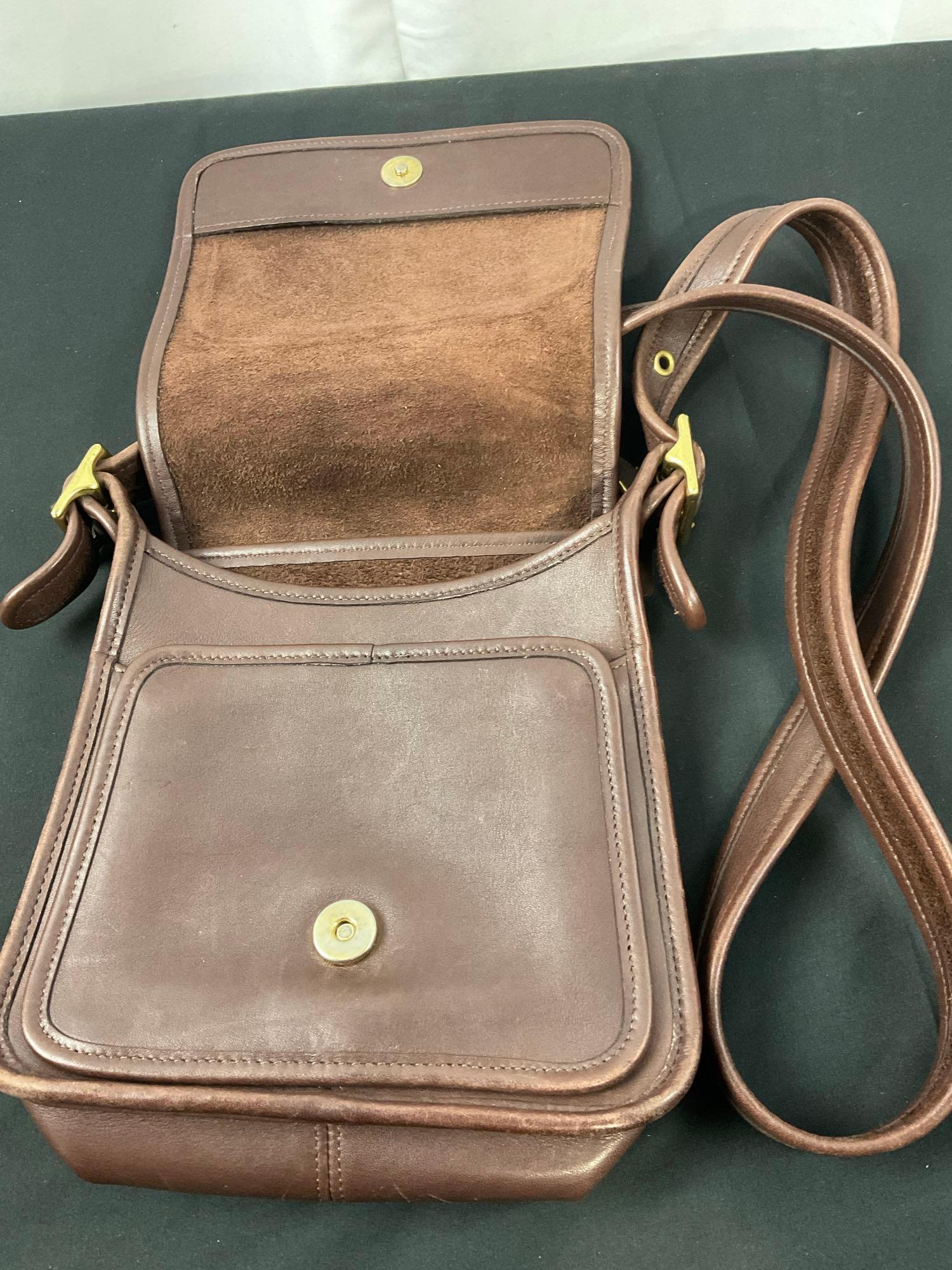 Coach Handbag No K9Z-9145, Espresso Brown in color w/ brass elements