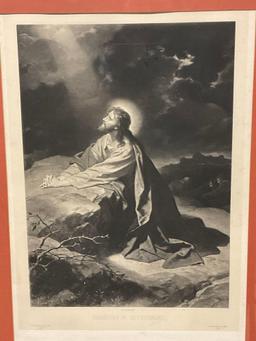 Framed Print of Jesus in the Garden, by H.Hofmann titled Christus in Gethsemane