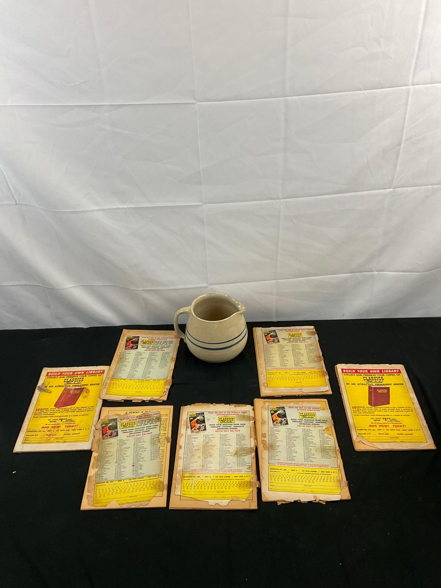 16 pcs Vintage Children's Books Assortment, 1 Kodak Brownie Hawkeye & 1 Ceramic Pitcher. See pics.