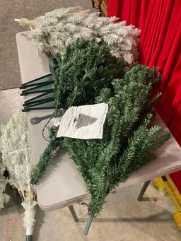 2 pcs Lighted Artificial Christmas Tree Sets. Starlite 7' Iridescent Pine. Holiday Home 4.5' Fir.