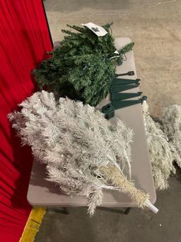 2 pcs Lighted Artificial Christmas Tree Sets. Starlite 7' Iridescent Pine. Holiday Home 4.5' Fir.