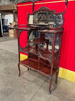 Antique Standard Furniture Co. Art Nouveau Style Rosewood 5-Tier Display Stand w/ 4 Mirrors. See