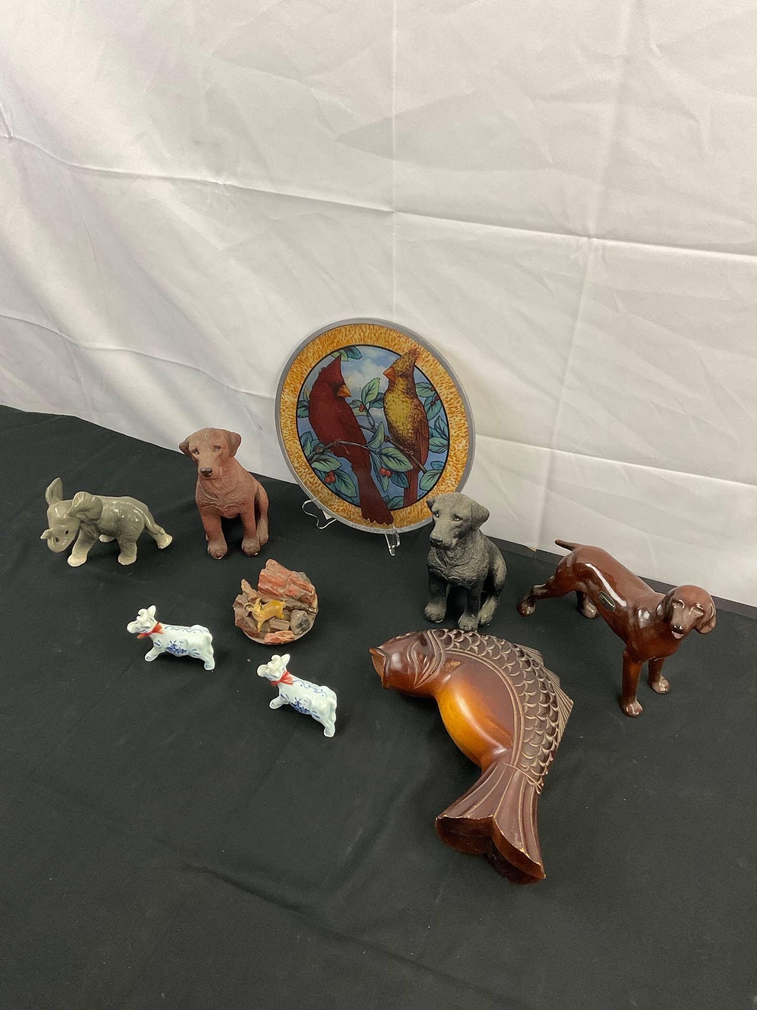 9 pcs Vintage Decorative Animal Figurine Assortment. Coopercraft Dog. Goebel Elephant. See pics.