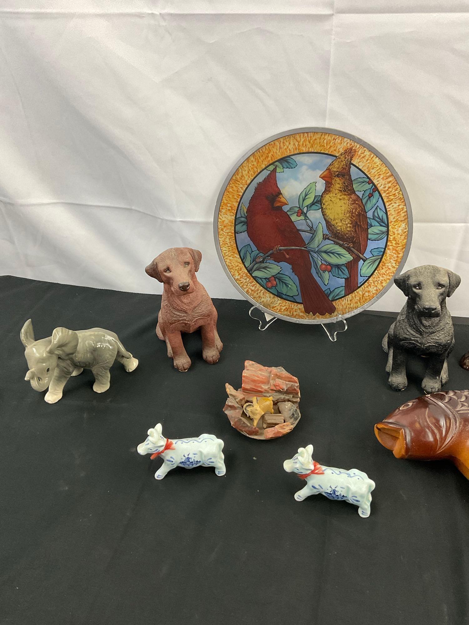 9 pcs Vintage Decorative Animal Figurine Assortment. Coopercraft Dog. Goebel Elephant. See pics.