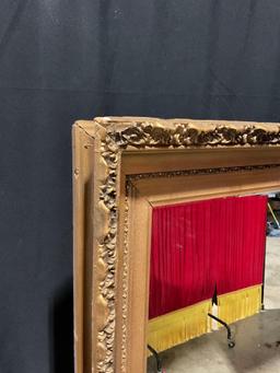 Vintage Large Hanging Wall Mirror in Gold-Painted Ornately Carved Wood & Composite Frame. See pics.
