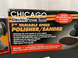 Chicago Electric 7in Variable Speed Polisher/Sander & Air Impact Wrench 3/8 in Drive