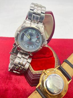 Guess Waterpro watch, currently running and in good cond w/ Fossil faceted face watch