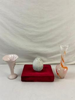 3 pcs Vintage Pastel Decorative Collectible Assortment. LLADRO Ltd Ed 1994 Ceramic Egg. See pics.