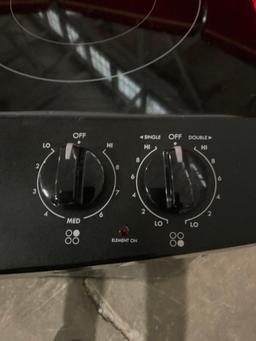 Sears Black Range Slide Drop Electric Oven/ Stovetop - Back Glass is Damaged - Still functional