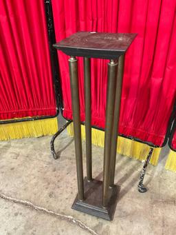 Vintage Wood & Brass Planter Stand or Lamp Table. Measures 9" x 35.5" See pics.