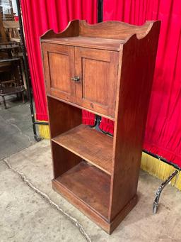 Vintage Wooden Bathroom Side Shelf w/ 1 Cupboard & 3 Shelves. Measures 18.5" x 41" See pics.