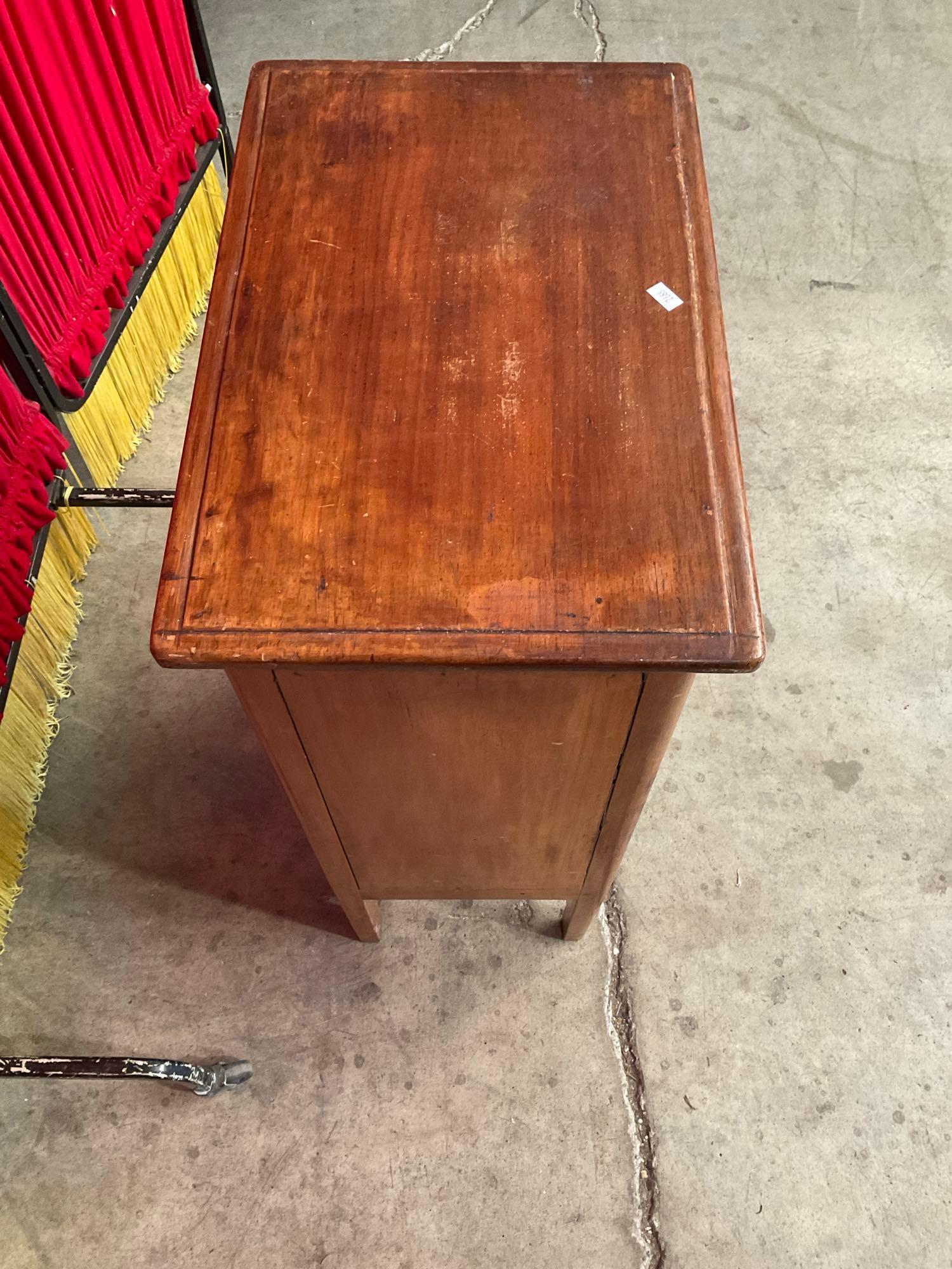 Vintage Small Wooden Side Linen Cupboard w/ 2 Shelves. Measures 18" x 31" See pics.