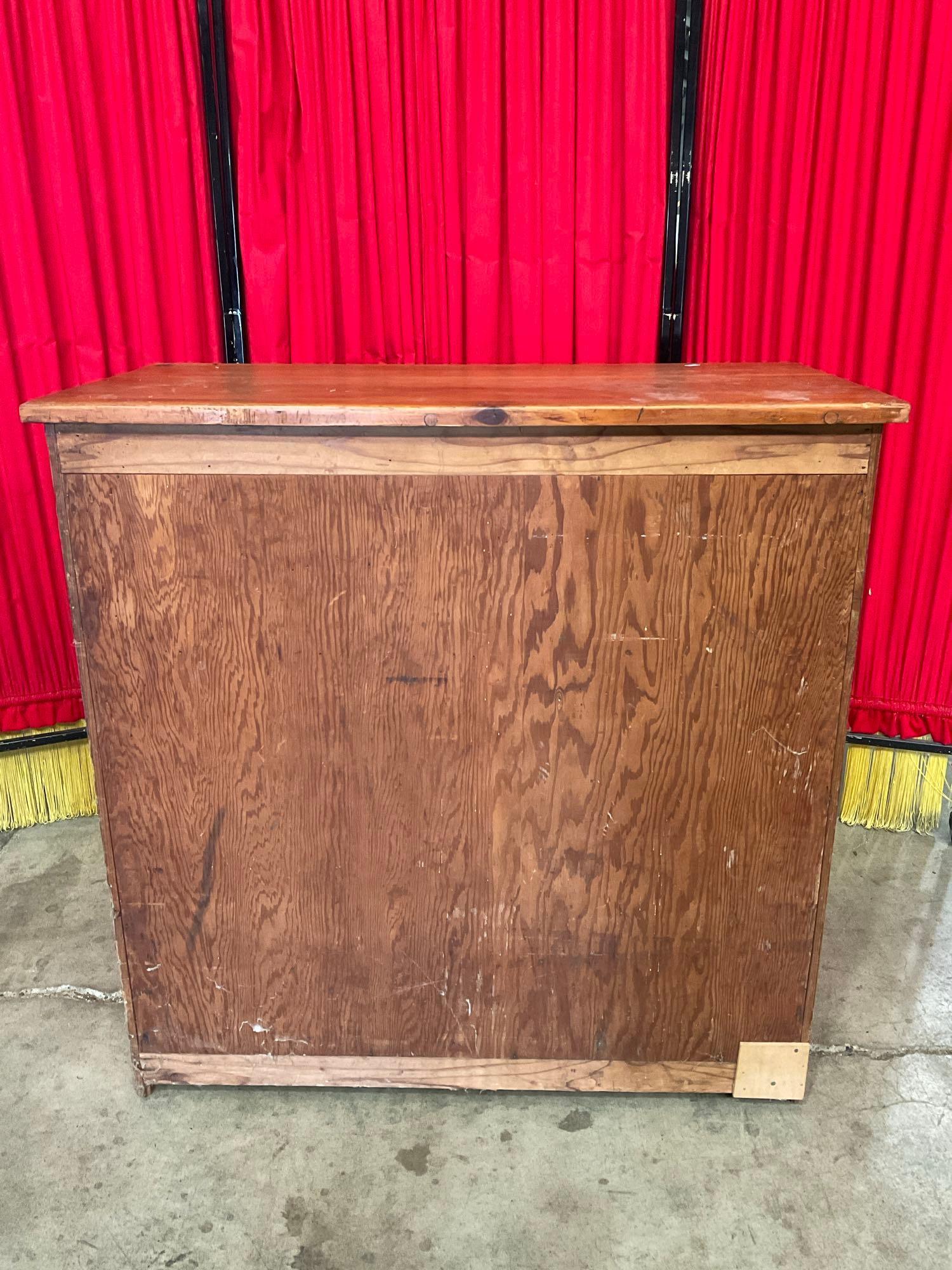 Vintage Wooden Dresser w/ 4 Drawers & Roll Out Writing Surface w/ Letter Compartments. See pics.