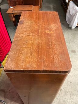 Vintage 1920s Art Deco Wooden Dresser w/ 5 Drawers & Original Bakelite & Brass Handles. See pics.