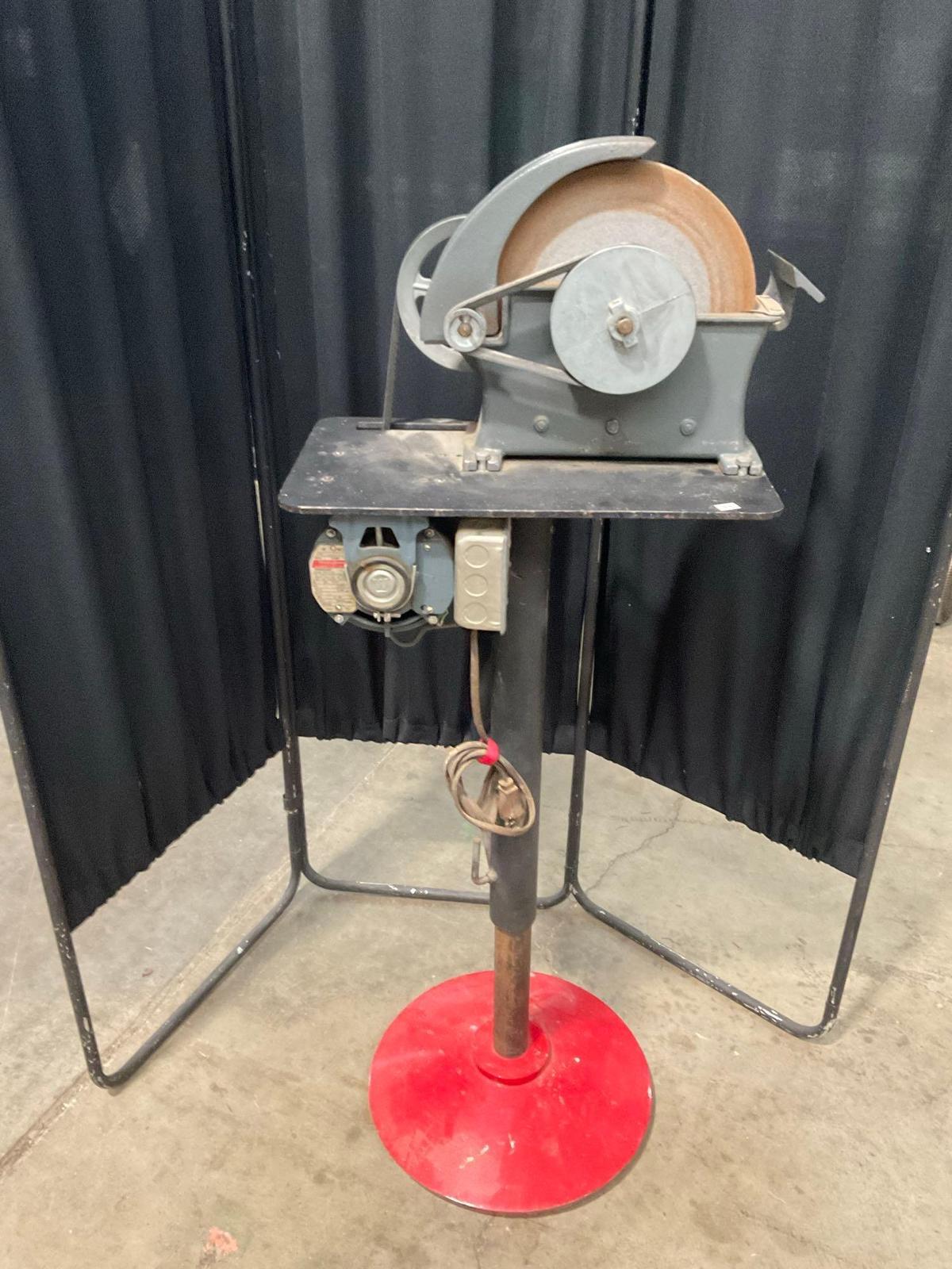 Vintage Disc Sander / Grinder with Westinghouse motor on metal stand - See pics