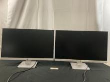 Pair of 2018 Hewlett Packard HP 27Q displays, 27 inch Monitors, 2560 x 1440 pixels