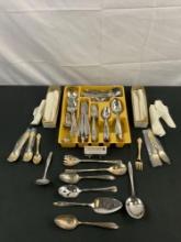 Approx. 100+ pcs Vintage Flatware Assortment. Silver Plated Service for 12. 40x Gold Plated