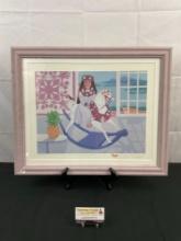 Vintage Framed Print of Painting "Pa'u Rider-Hawaii" by Rosalie Prussing, Ltd Ed. 444/750, Signed,