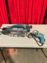 2x Ryobi Variable Speed Belt Sanders & Makita 3/8" Drill - See pics