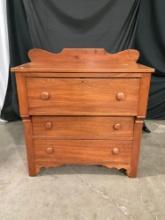 Antique Empire Style Wooden Dresser w/ 3 Drawers & Handsome Details. Excellent Condition. See pics.