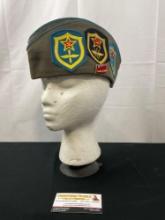 Vintage Soviet Air Force Pilots Cap w/ Patches & Pins