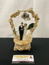 Vintage Early 20th Century Wedding Cake Topper, Cloth & Resin