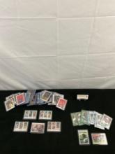 88 pcs Vintage Collectible Trading Card Assortment in Sleeves. 15x Topps NFL, 75x NBA Hoops. See