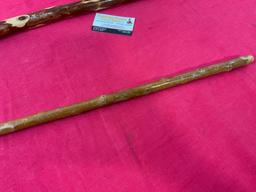 Three Walking Canes & Stick, Natural Knotty Vine, Cane & Whistle Creek Tracker Walking Stick 55 i...