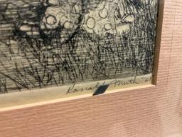 Framed Pen Drawing titled Carnival by C. Ronald Muth, 13.25h x 15.5w inches