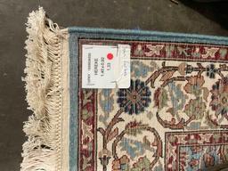 Sky Blue & Cream Persian Style Wool? Rug w/ Floral Design. Excellent Condition. See pics.