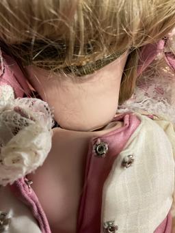 Vintage 1985 Kenneth Shader Porcelain Doll, Gail w/ COA, Original Box, #d 197, 16 inches tall