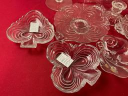 17 Vintage Cambridge Caprice Glass Pieces, Bowls, Serving & Divided Dishes, Candleholders, & more