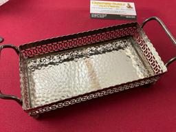 Vintage English Silver Plate & Crystal Relish Plate & Pickle Jars, w/ Forks & Spoons, S&P Shakers
